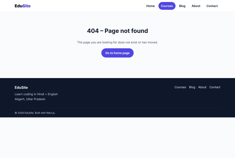 Custom 404 page in Next.js